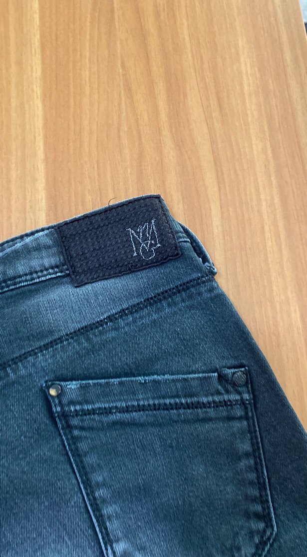 Kadın Gri Mini Kot Şort - Görsel 4