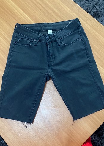 Gri Midi Kot Şort - Görsel 4