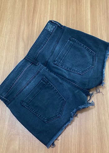 Kadın Koyu Renk Mini Denim Şort - Görsel 5