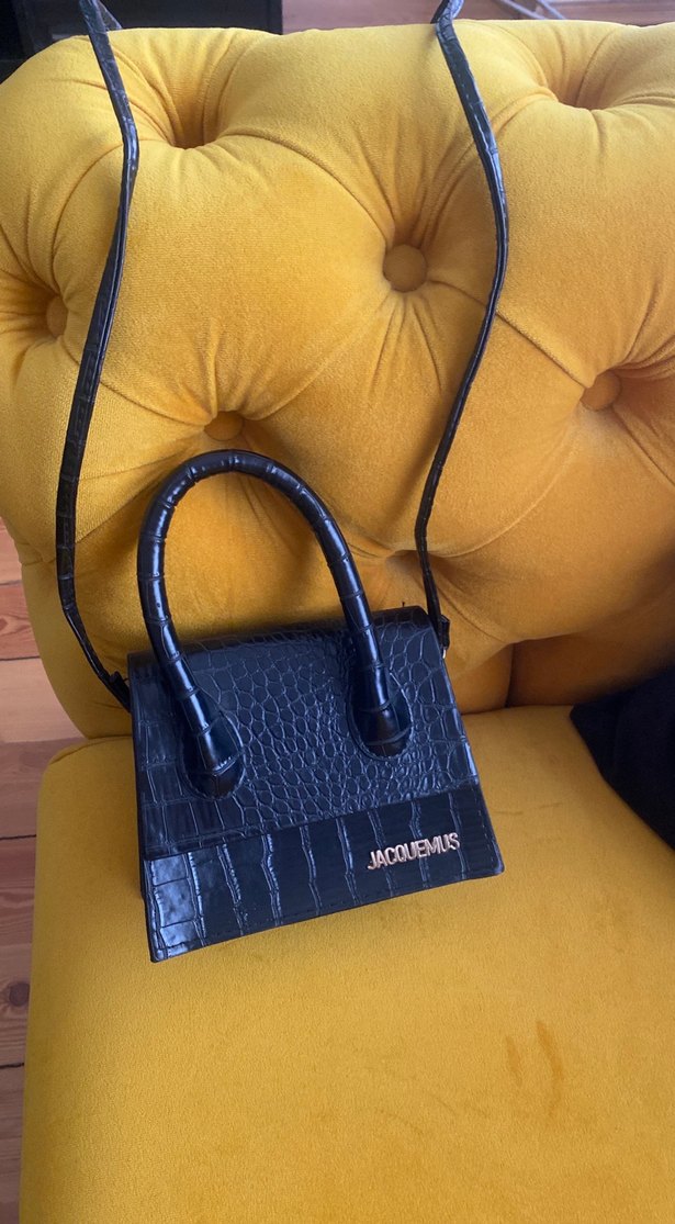 Jacquemus Siyah Deri Yılan Desenli Kadın Çanta - Görsel 4