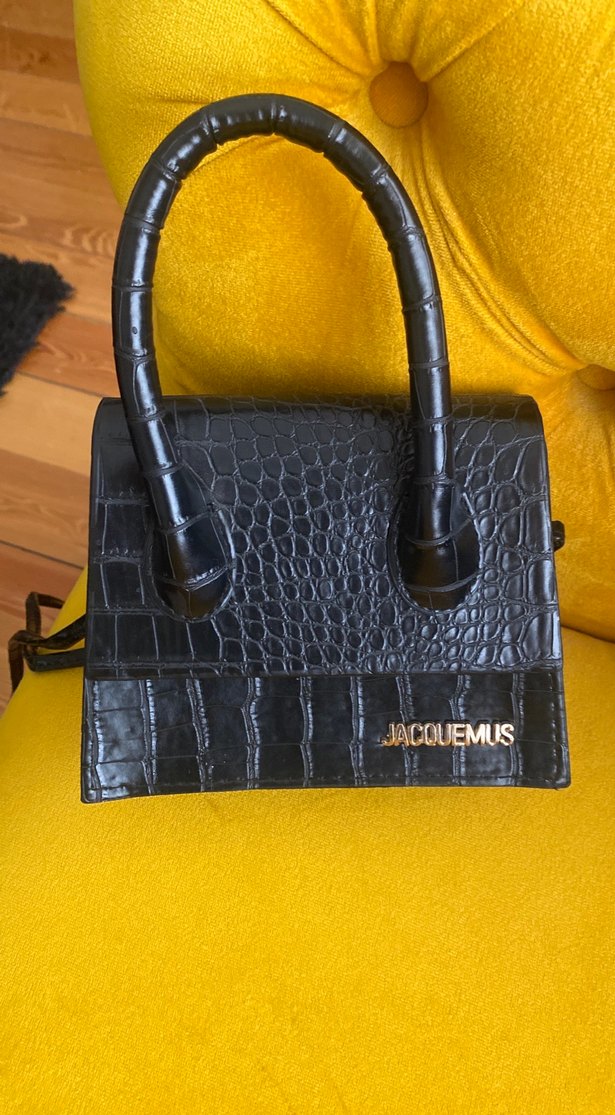 Jacquemus Siyah Deri Yılan Desenli Kadın Çanta - Görsel 3