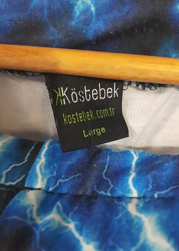 40 Beden mavi Renk Mavi Bağlama Desenli Rahat Kesim Kadın Pantolon