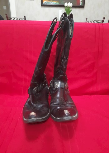 Erkek Bordo Deri Kemerli Diz Boyu Bot - Görsel 9