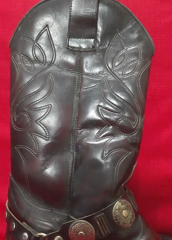 Erkek Bordo Deri Kemerli Diz Boyu Bot - Görsel 3