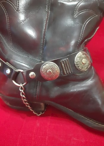 Erkek Bordo Deri Kemerli Diz Boyu Bot - Görsel 2