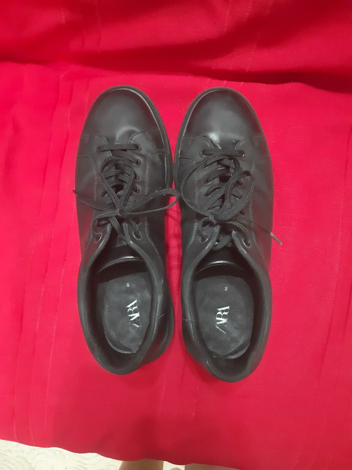 Siyah Minimalist Goth Erkek Spor Ayakkabı - Görsel 5