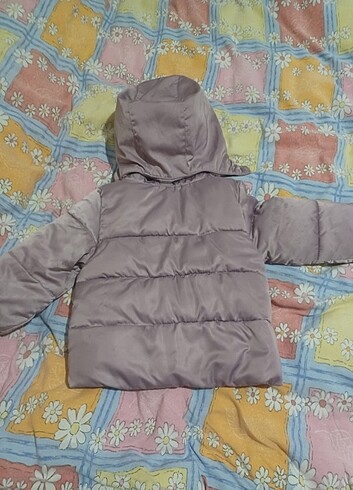 6-9 Ay Beden mor Renk Kapşonlu Mont