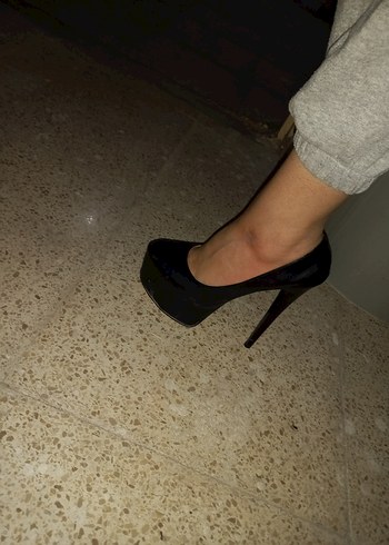 Siyah Gotik Platform Topuklu Kadın Ayakkabı - Görsel 8