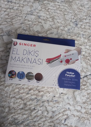 Singer El Dikiş Makinası + Pembe maşa , düzleştirici