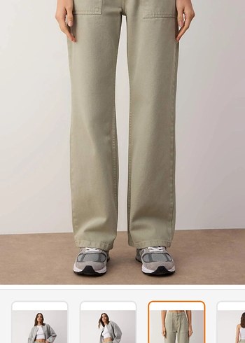 Taş Cep Detaylı Yüksek Bel Jeans - Görsel 2