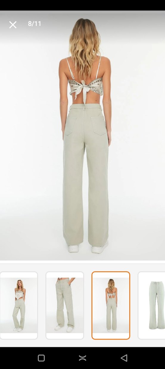 Taş Cep Detaylı Yüksek Bel Jeans - Görsel 3