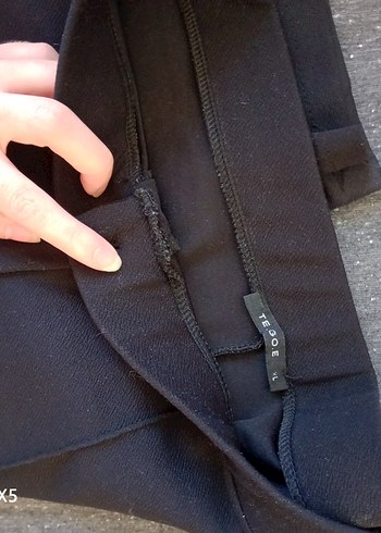 Siyah Nervür Dikişli Pantolon - Görsel 2