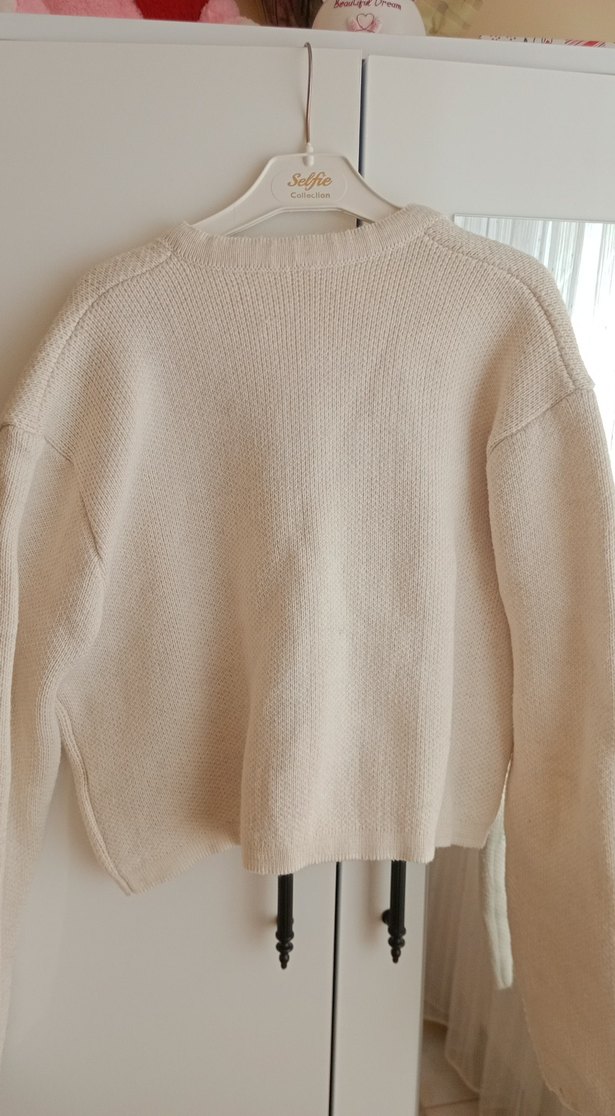 Bej Gold Düğmeli Hırka - Görsel 3