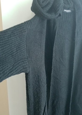 Kadın Siyah Uzun Hırka - Görsel 3