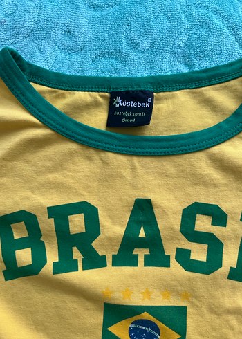 Sarı Baskılı Kız Tişörtü, Kısa Kollu - Görsel 2