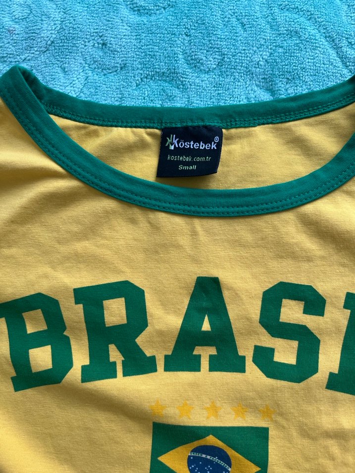 Sarı Baskılı Kız Tişörtü, Kısa Kollu - Görsel 2