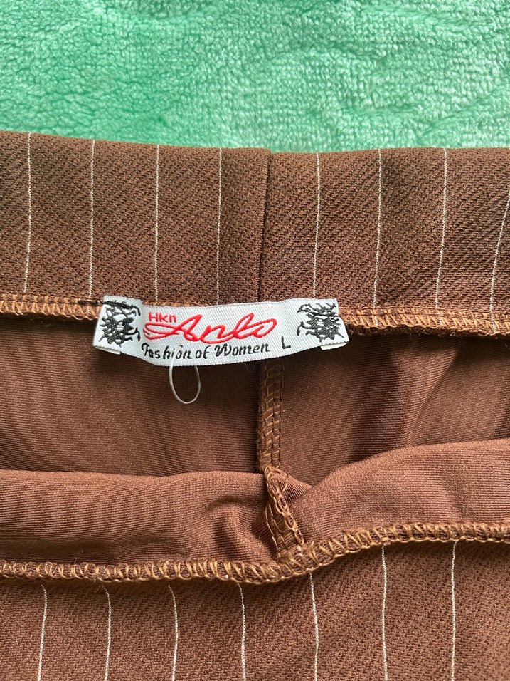 Kahverengi Pilili Mini şortlu Etek - Görsel 3