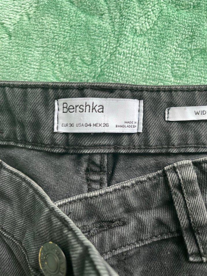 Gri Bel Detaylı Rahat Kesim Midi Kot Pantolon - Görsel 2