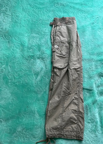 Gri Bel Detaylı Rahat Kesim Kadın Pantolon - Görsel 2