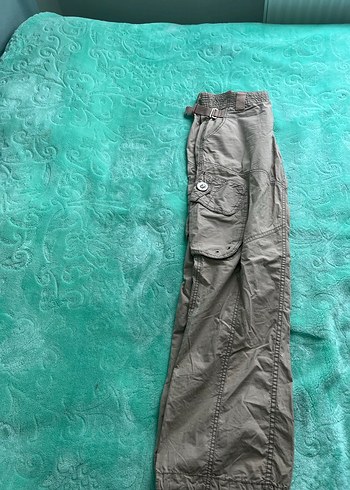 Gri Bel Detaylı Rahat Kesim Kadın Pantolon - Görsel 3