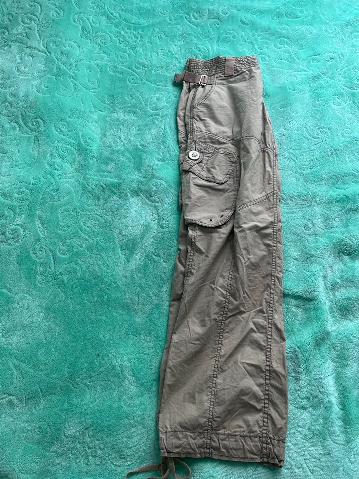 Gri Bel Detaylı Rahat Kesim Kadın Pantolon - Görsel 2