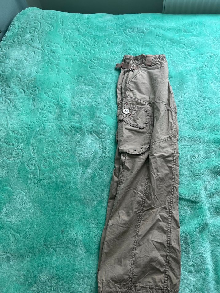 Gri Bel Detaylı Rahat Kesim Kadın Pantolon - Görsel 3