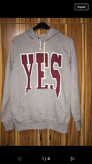 Yes baskılı sweatshirt 