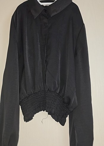 Siyah Düğmeli pamuk Keten Gömlek42 beden - Görsel 2