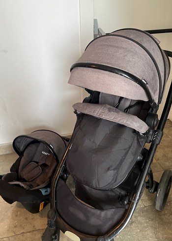 Gri Bebek Arabası ve Oto Koltuğu Seti - Görsel 2