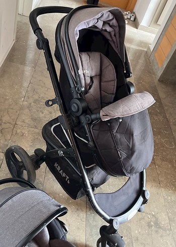 Gri Bebek Arabası ve Oto Koltuğu Seti - Görsel 8