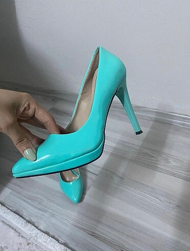 36 Beden yeşil Renk Su yeşili stiletto ayakkabı