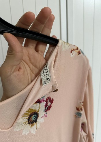 Bej Çiçek Desenli Uzun Bohem Elbise - Görsel 4