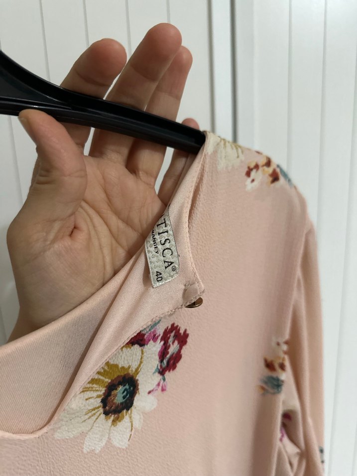 Bej Çiçek Desenli Uzun Bohem Elbise - Görsel 4