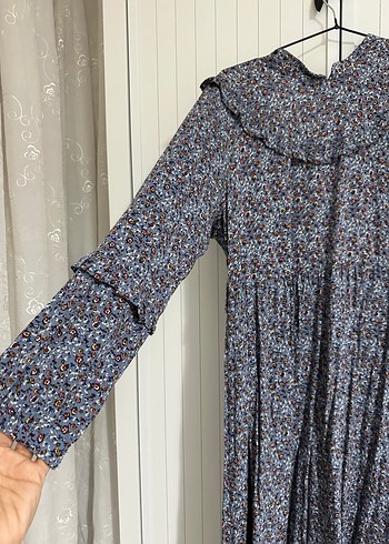 Bohem Gri Uzun Keten Elbise - Görsel 3