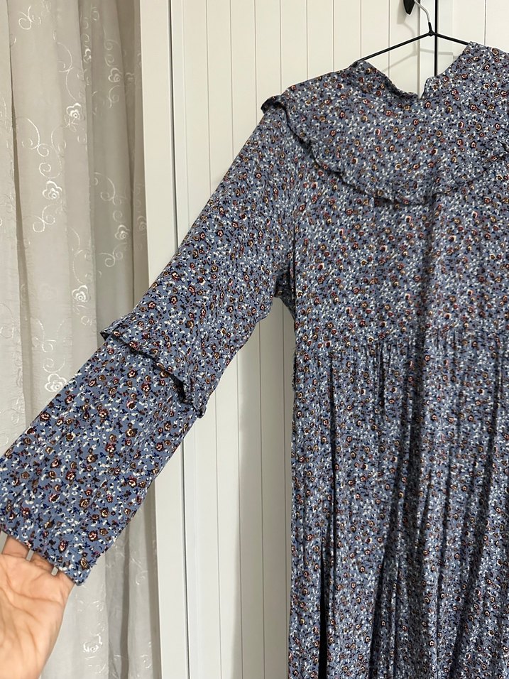 Bohem Gri Uzun Keten Elbise - Görsel 3