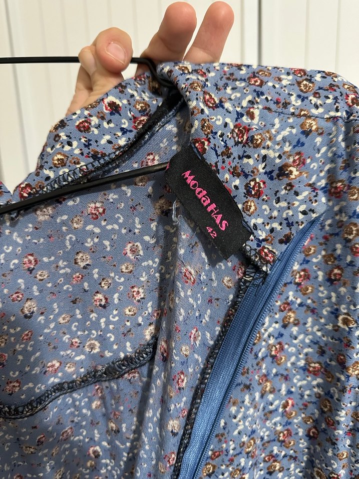 Bohem Gri Uzun Keten Elbise - Görsel 4