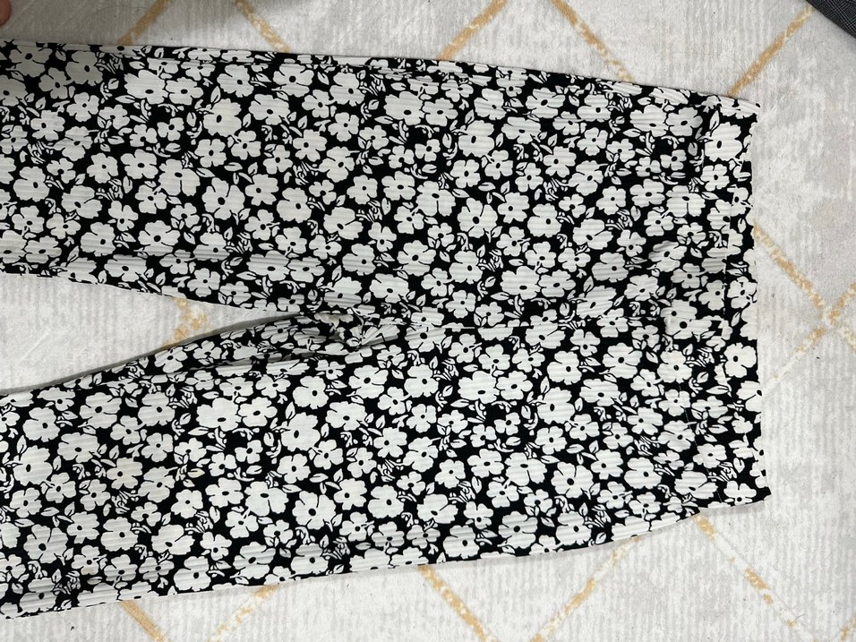 Dantel Detaylı Çiçek Desenli Bohem Kadın Pantolon - Görsel 2