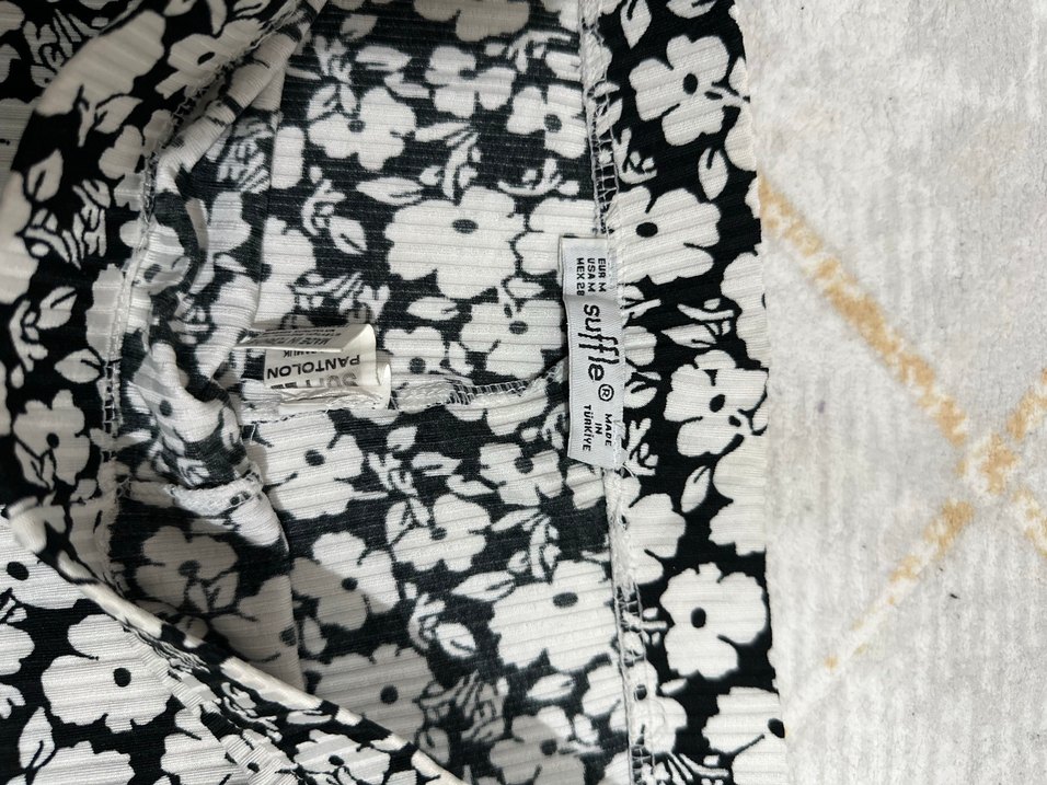 Dantel Detaylı Çiçek Desenli Bohem Kadın Pantolon - Görsel 3