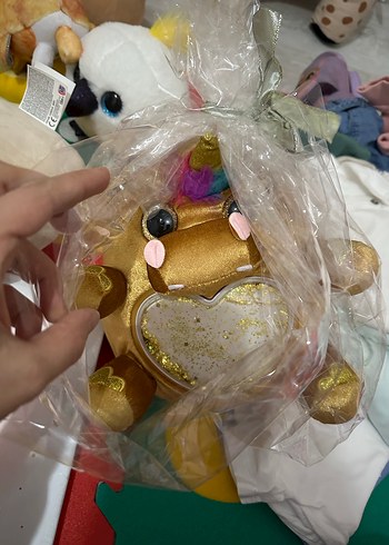 Altın Renkli Peluş Unicorn Oyuncak - Görsel 3