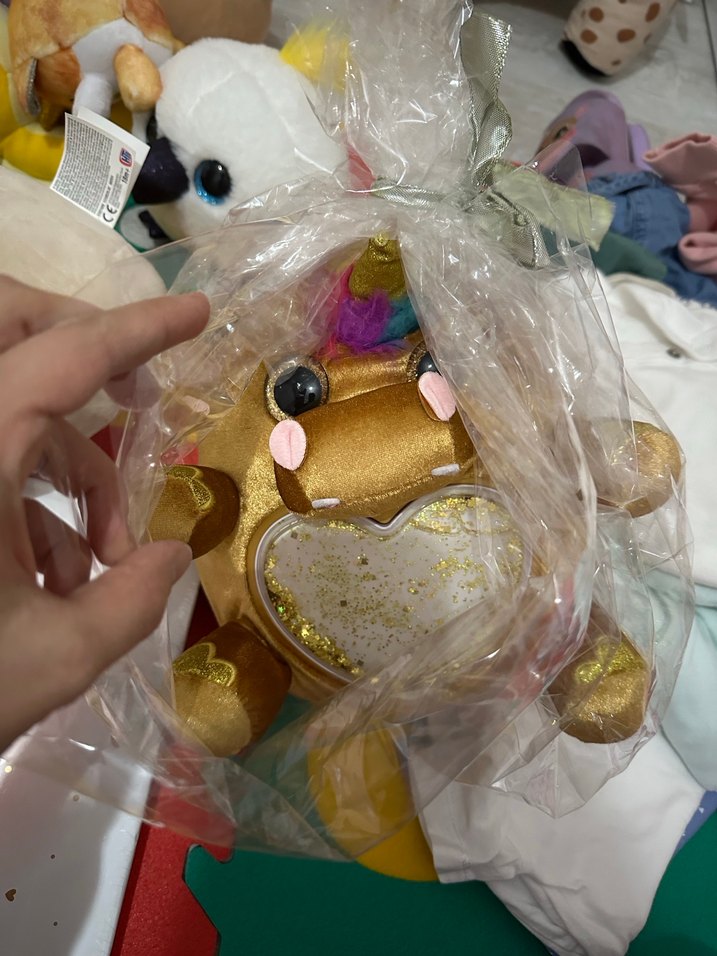 Altın Renkli Peluş Unicorn Oyuncak - Görsel 3