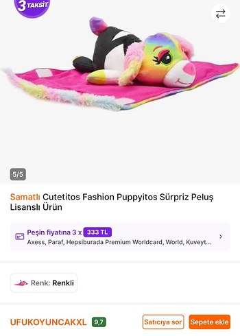 Renkli Yumuşak Peluş Oyuncak - Görsel 3