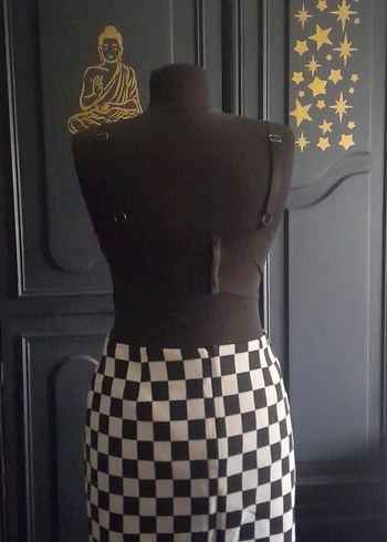 ZARA Kareli Mini Etek - Görsel 3