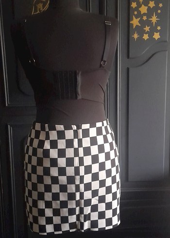 ZARA Kareli Mini Etek - Görsel 5