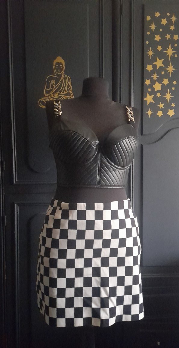 ZARA Kareli Mini Etek - Görsel 2