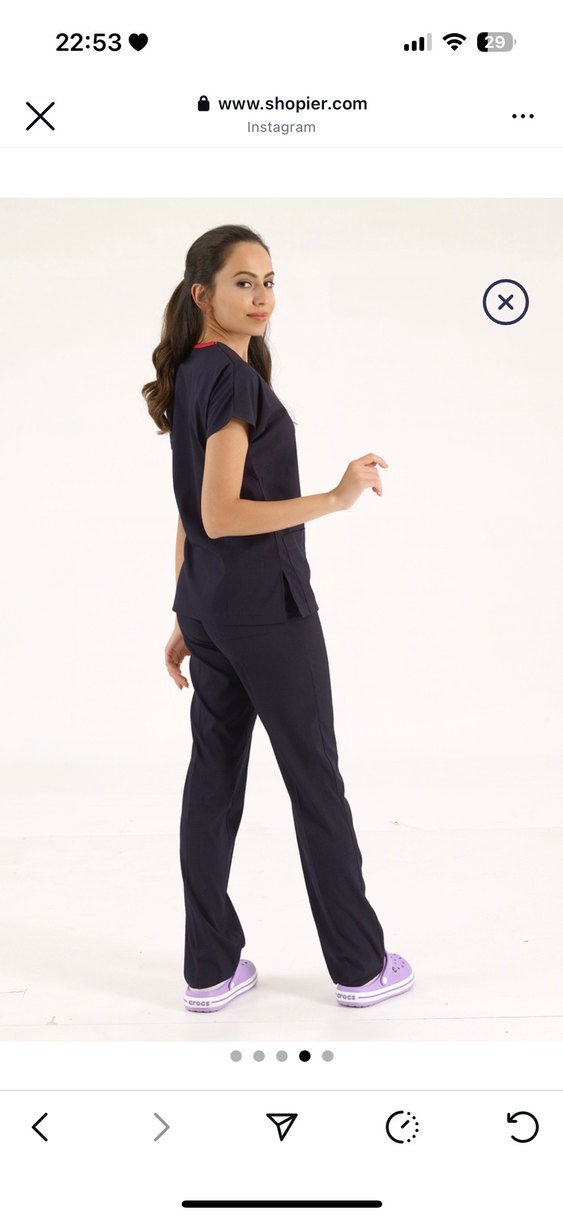 Lacivert üniforma scrubs - Görsel 2