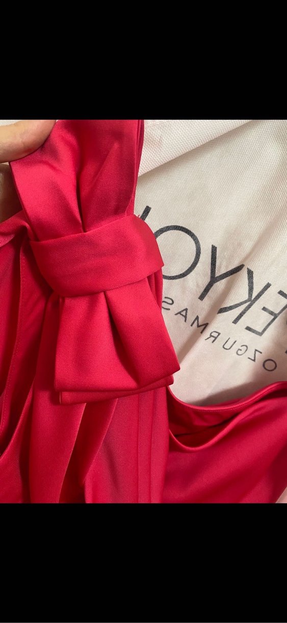 Drapeli Uzun Abiye Elbise - Görsel 4