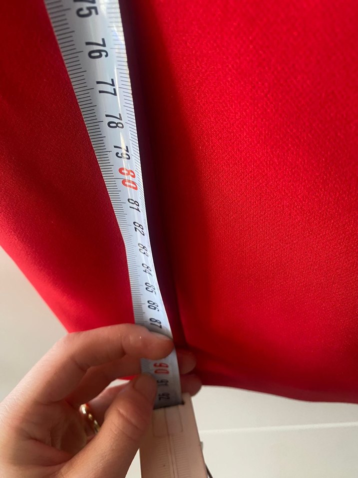 Kırmızı V Yakalı Drapeli Midi Abiye Elbise - Görsel 3