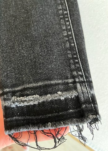 Stradivarius Gri Bağlama Desenli Dar Kesim Denim Kadın Pantolon