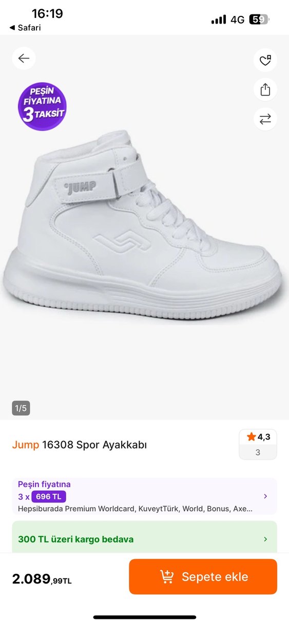 Beyaz Kadın Spor Ayakkabı Wedge Topuklu - Görsel 2