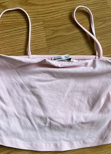 Bershka pembe crop coquette 